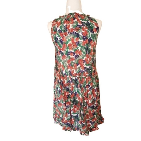 LOFT Beach Dress Floral Gauzy Cover Up Tassels Small - Picture 6 of 8